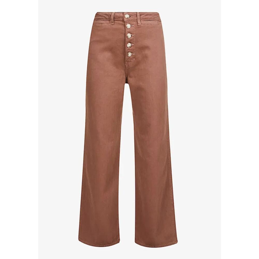 reformation brown Lexi Wide-Leg High-Rise Organic-Denim Jeans - Picture 2 of 8